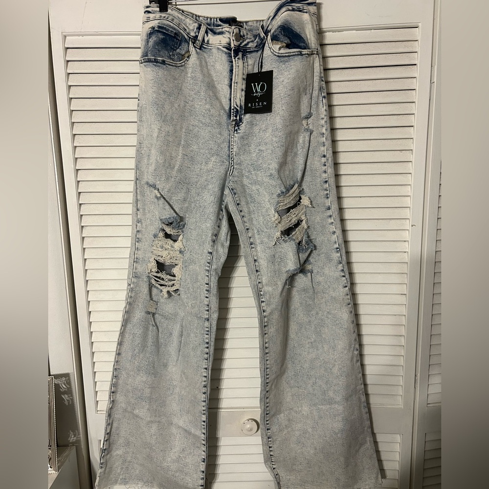 Women's Distressed Light Blue Jeans